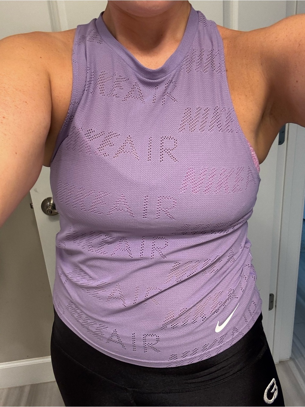 Nike Lavender Perforated Air Dri-FIT Racerback Tank medium